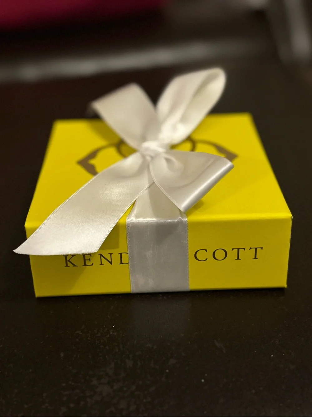 Kendra Scott Yellow Gift Box with White Satin Bow